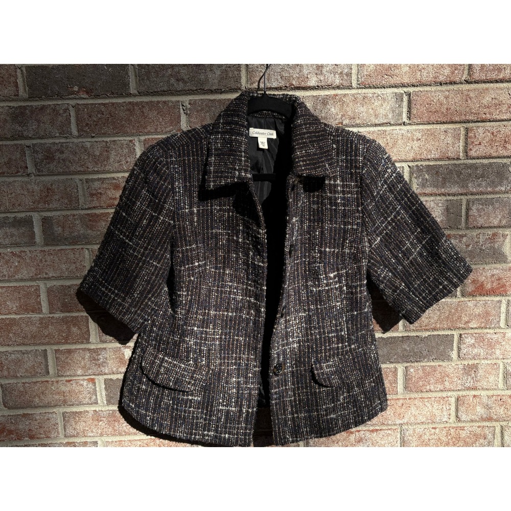 Coldwater Creek Blazer Women's 10 multicolor wool blend tweed jacket